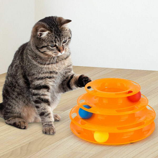 Track Ball Tower Cat Toy