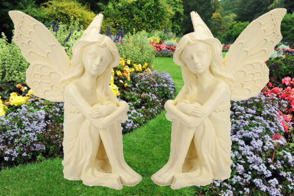 Cream Fairy Statues