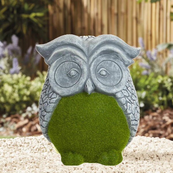 Flock Owl Garden Ornament