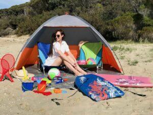 Windbreaker 5 Poles Windbreak Sun Screen Shelter Beach Privacy Camping 