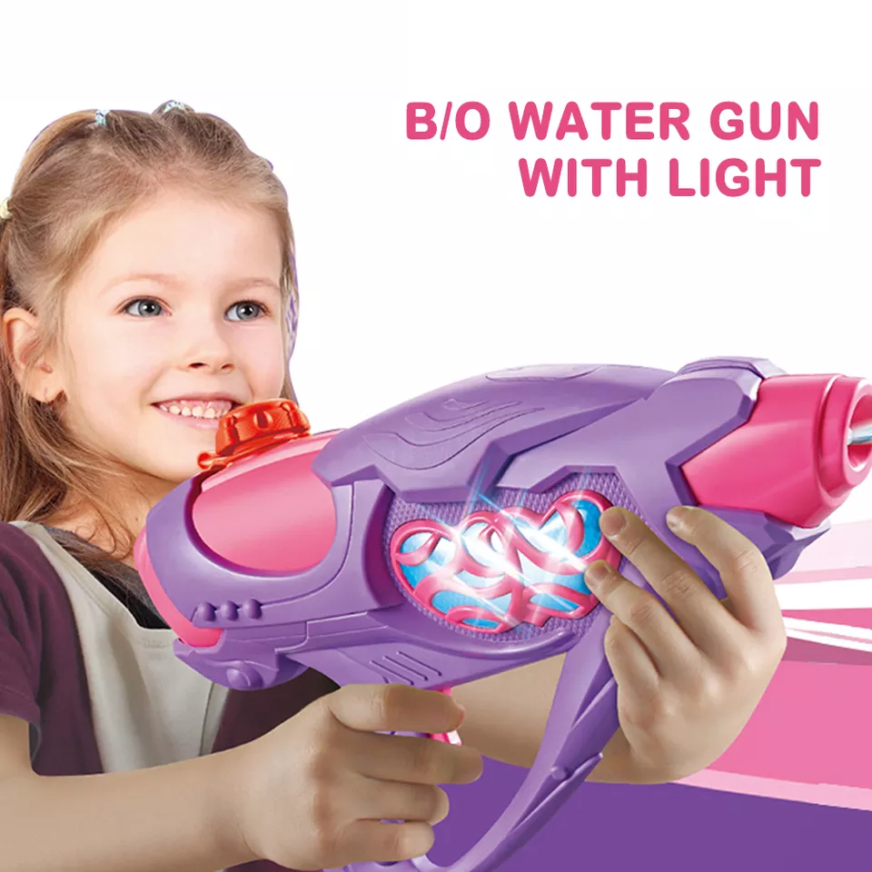 32cm Girls Battery Opertated Pink Purple Electric Light Up Water Gun