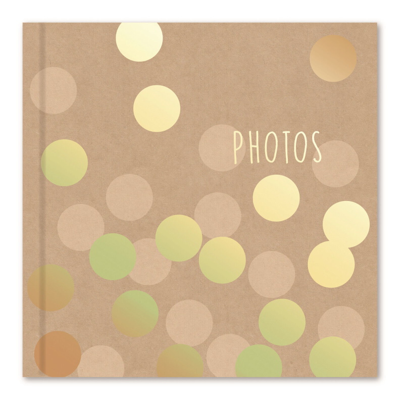 Black & Gold Polka Dots Holiday Photo Album Holds 200 4" x 6" Photographs 7547 