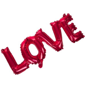 6" Red Foil Love Text Balloon