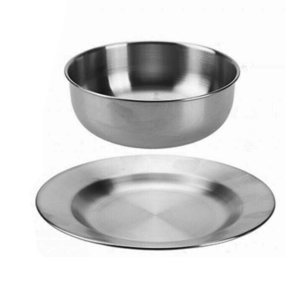 Stainless Steel Camping Dinner Plate Set