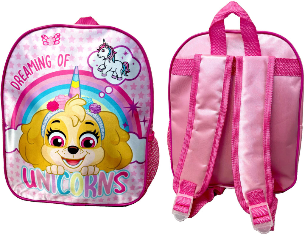 Girls Pink Paw Patrol Unicorns School Backpack Bag