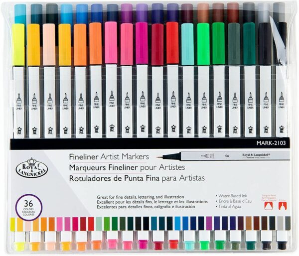 Pack Of 36 Fine Line Colouring Pens