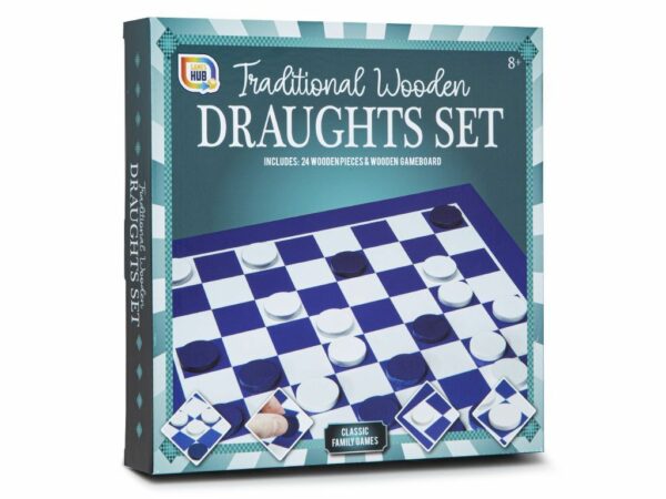 Traditional Wooden Draughts Set