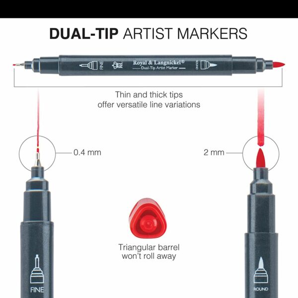 Dual-Tip Artist Colouring Marker Pens
