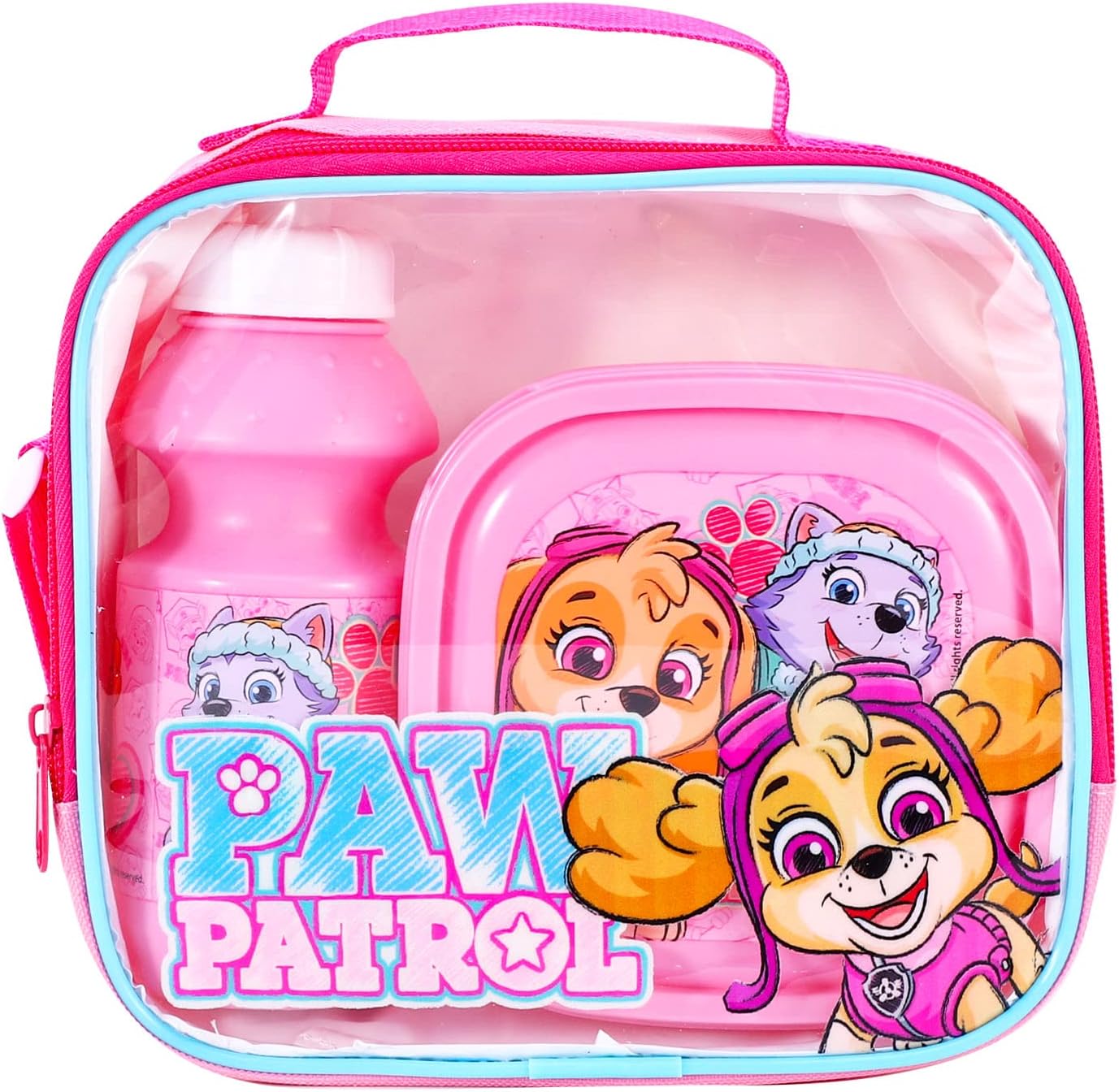 Paw Patrol Girls Lunch Set Pink 3 Piece Skye & Everest