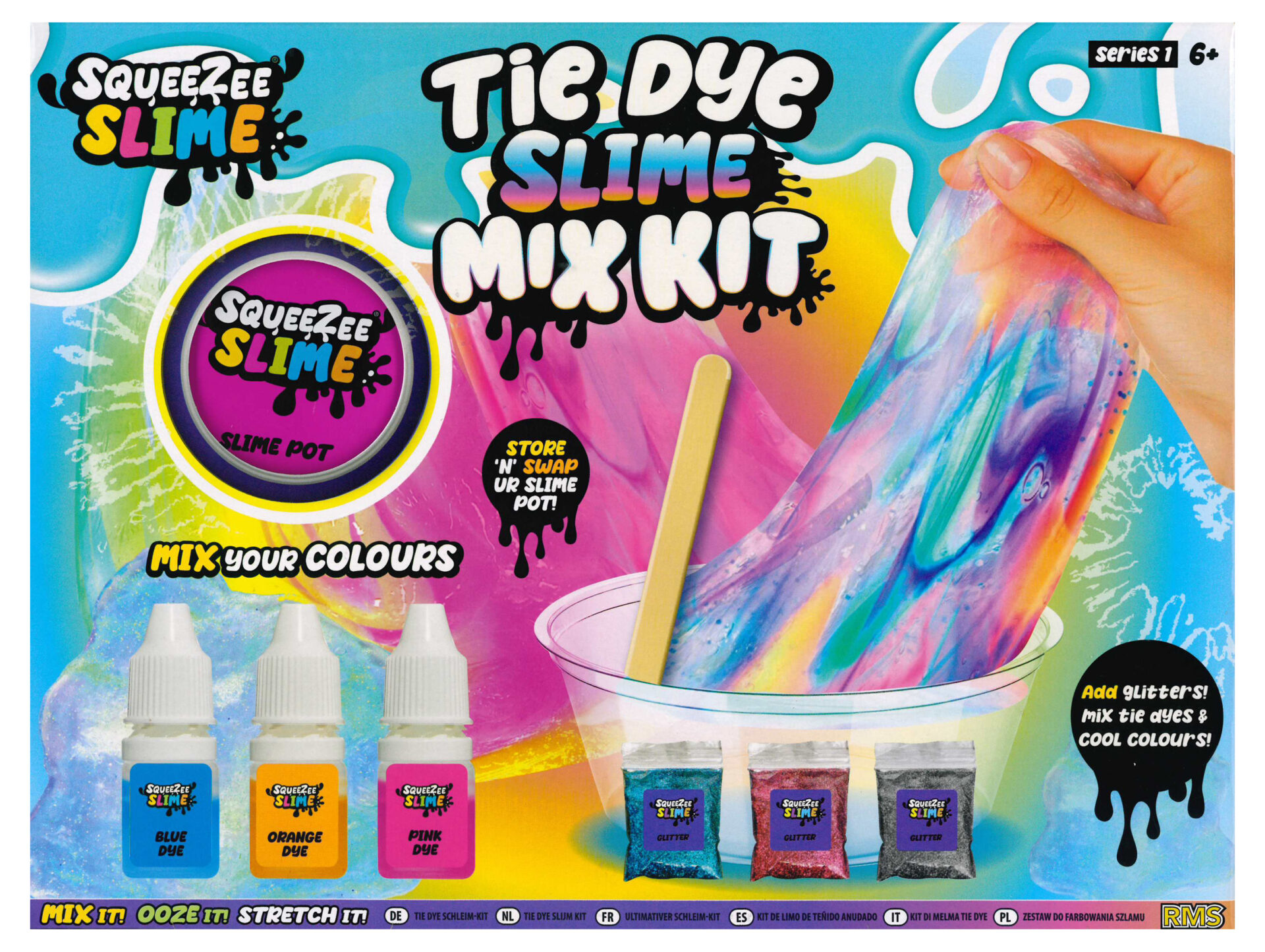 Tie Dye Slime Mix Kit DIY Make Your Own Colourful Glitter Slimes