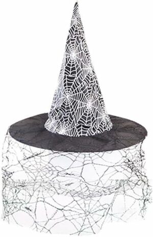 Black Witch Hat With Lace Veil