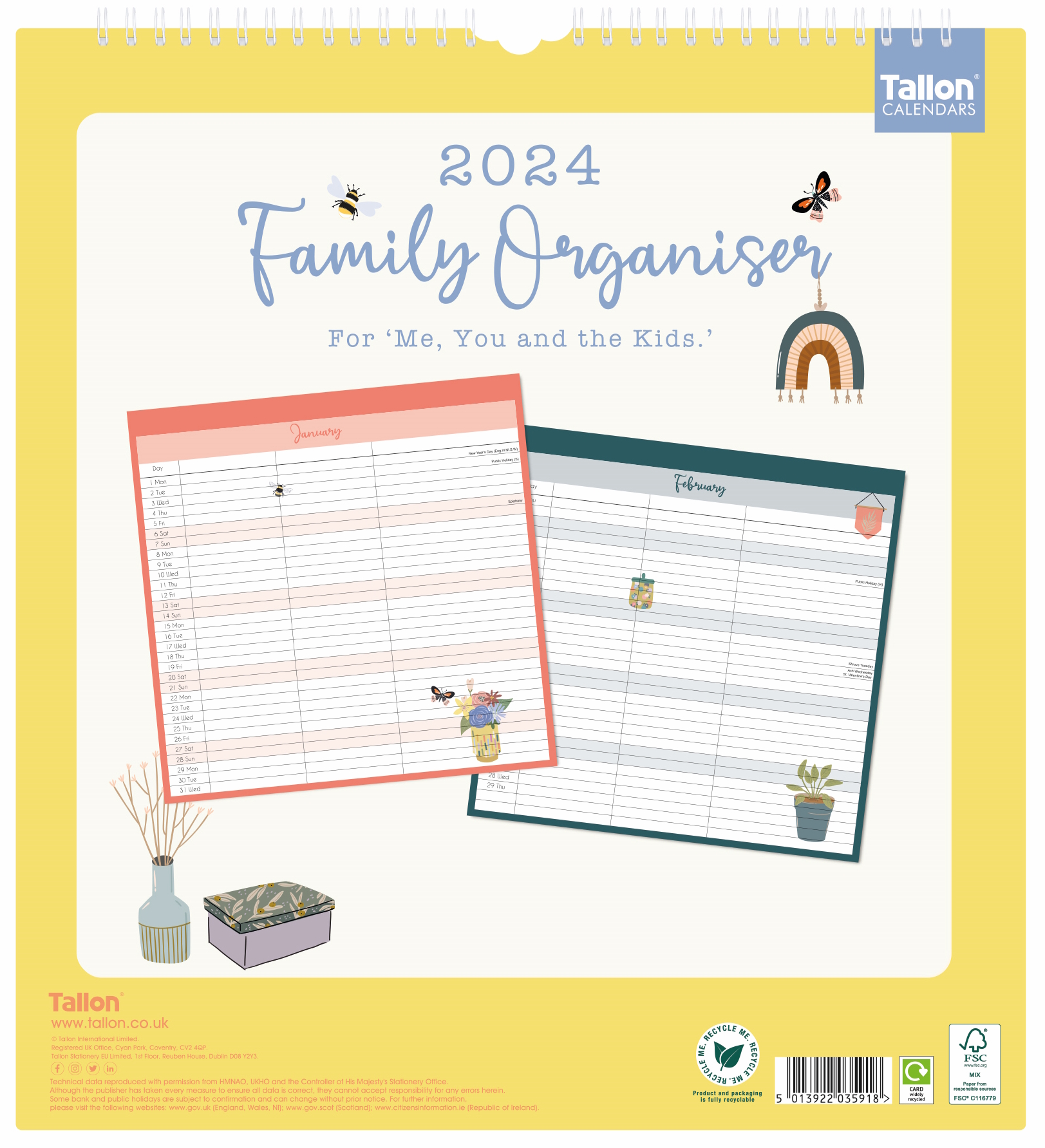 2024 Week To View Three Column Family Calendar Planner