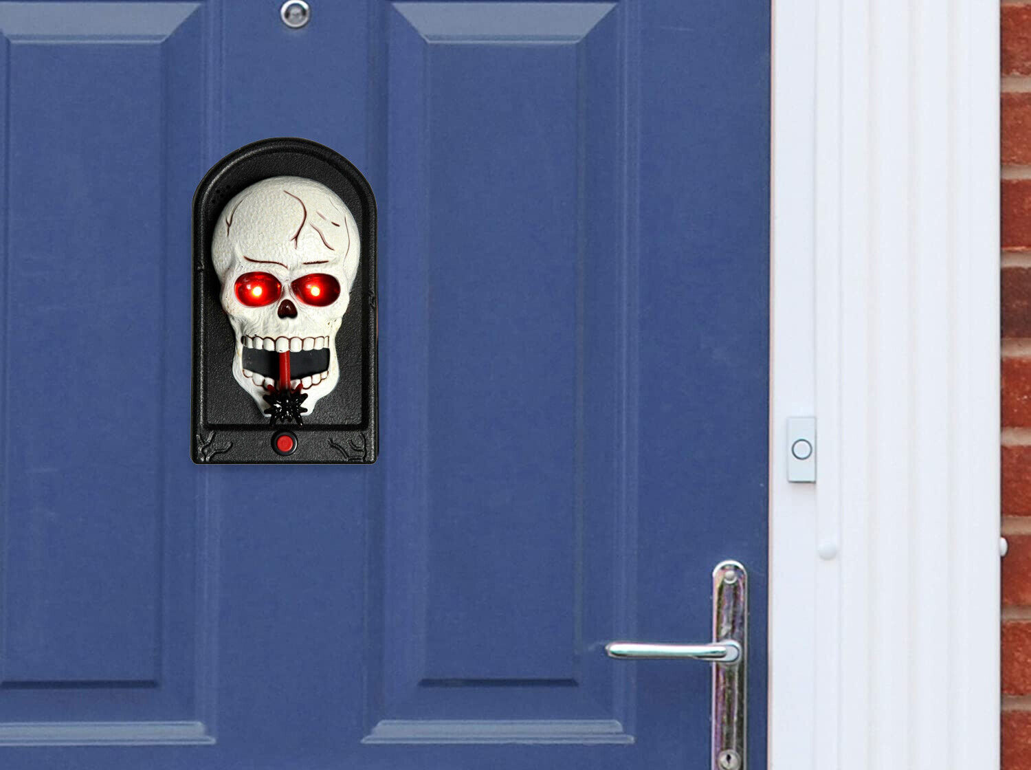 NXW Halloween Skull Doorbell with LED Eyes and Sound Effect