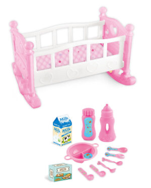 Baby Doll Rocking Cradle Bed Toy